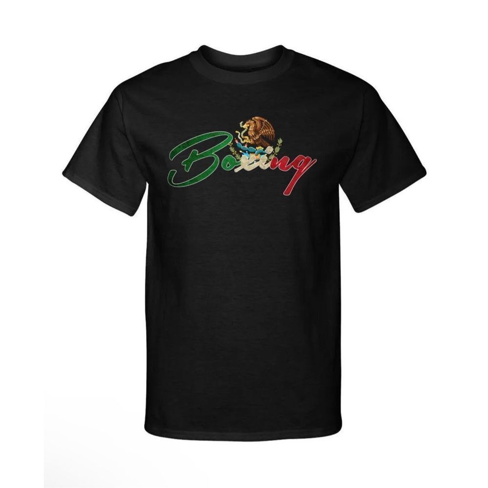 Boxing Mexican Eagle Flag Style Fashion Graphic Tee T-Shirt